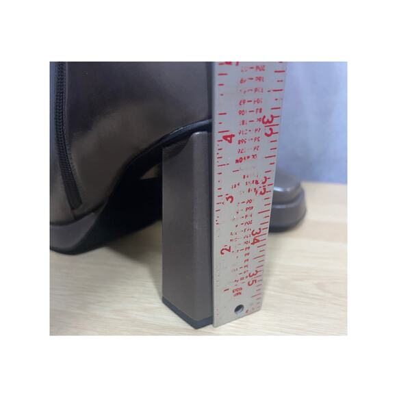 Jeffrey Campbell Womens Leather Maximal High Block Heel Boots Olive Size 9.5 - Picture 8 of 12